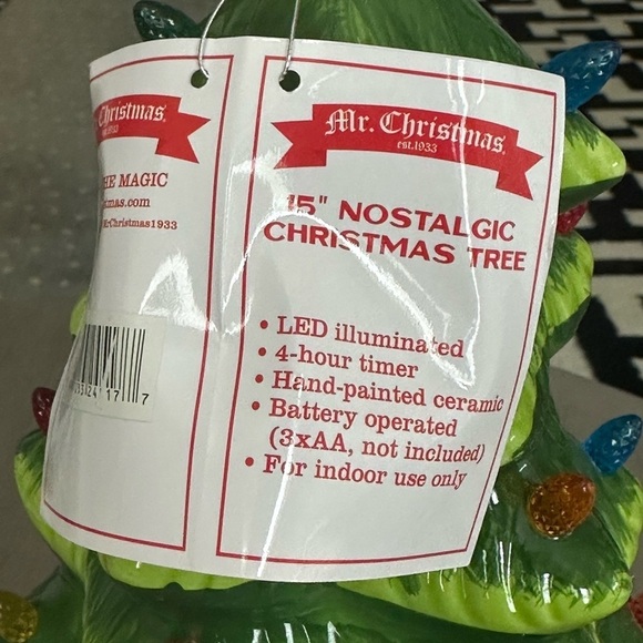 Mr Christmas Nostalgic Ceramic Green Christmas tree  15” Battery Operated NWB - Picture 6 of 8